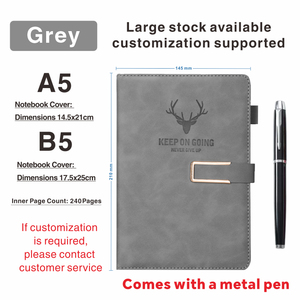 สมุดงานหัวเข็มขัดแม่เหล็กสำหรับสำนักงานธุรกิจสมุดบันทึกแบบหนังเทียมสไตล์นักเรียนสมุด A5พร้อมหัวกวางหัวเข็มขัดรูปตัวยู - Product Image 5