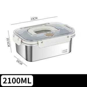 Set di contenitori per alimenti con manico per cucina con chiusura quadrata da campeggio con 304 di carne in acciaio inossidabile
