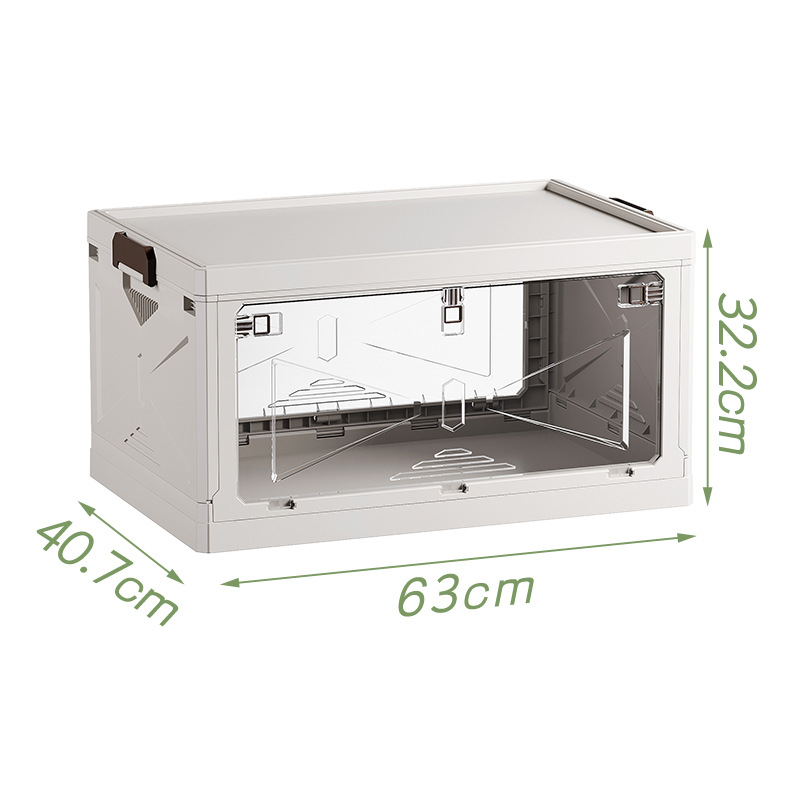 Large, transparent, flat-top folding case