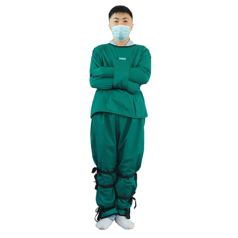 Combinaison de contention verte style M avec bretelles, haut et pantalon
