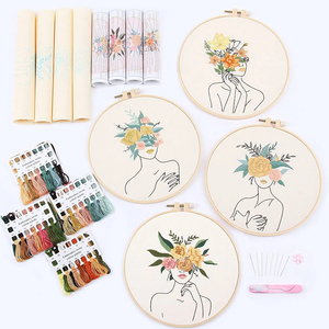 Flower and Women Embroidery <strong>Kit</strong> for Beginners,Cross Stitch <strong>Kit</strong> Adult with <strong>Pattern</strong> Starter Hand Embroidery DIY <strong>Kits</strong> - Product Image 5