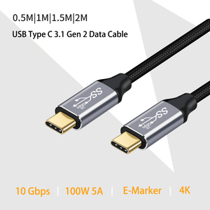 สายดาต้าชาร์จเร็ว5A สำหรับ iOS 10 gbps/ 20Gbps USB 3.1 Gen 2อะลูมิเนียมถักประเภท C ไปยัง Type C ไนล่อน - Product Image 2