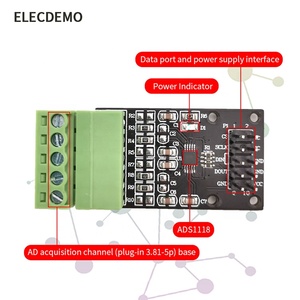Módulo convertidor de 4 canales, 16 bits, SPI, analógico a Digital, ADC, ADS1118, nuevo