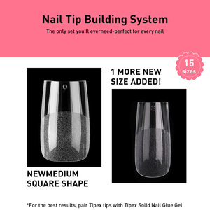 180Pcs Tipex Ngay Lập Tức Apex Gel Nail Mẹo Pre-Điêu Khắc PMMA Đầy Đủ Bìa Rõ Ràng Acrylic Côn Vuông Nail Mẹo Bán Buôn - Product Image 6