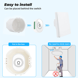 Para Tuya ZigBee Mini Módulo de interruptor de pared inalámbrico 16A/10A doble Relé 2 vías hogar inteligente con Control de voz integración Wifi - Product Image 3