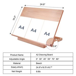 Masaüstü şövale büyük sanatçı çizim eskiz kurulu 6 pozisyonlu ayarlanabilir ahşap çizim masası şövale sanatçı için yeni başlayanlar için öğrenciler