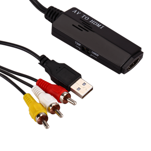 Mini compuesto RCA CVBS AV a HDMI Audio Video Adaptador convertidor PAL/NTSC con Cable de carga USB para pc xbox ps4 tv vh
