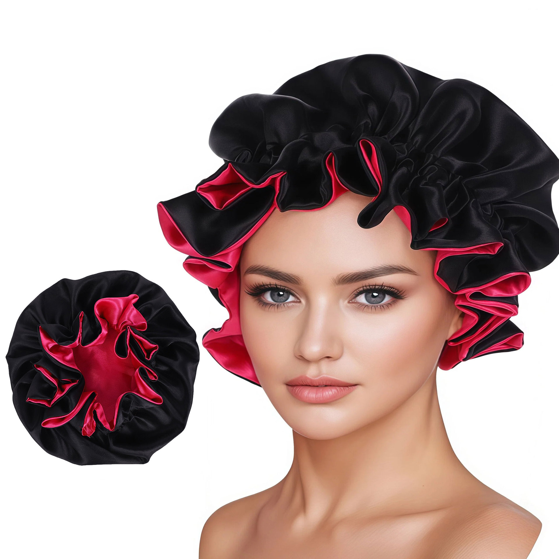 Noir avec rose rouge