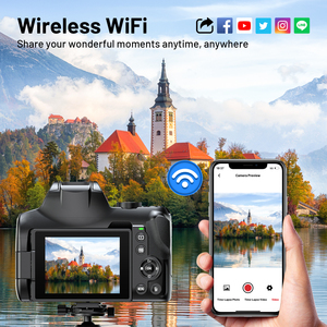 4Kデジタルカメラ72MPオートフォーカスポイントとシュートカム12X光学ズーム3インチフリップスクリーンWiFi Vlogカメラ2バッテリー - Product Image 5