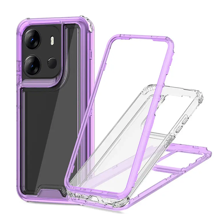 Crystal 360 Phone Case 3 Layer TPU Hard PC For Infinix Note 40 Pro/Note 40 Pro+/Note 40 rugged bumper 3 en 1phone case