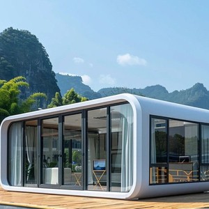 Apple cabin hiện đại thoáng khí vuông một lớp Cấu trúc thép Vật liệu container căn hộ nhà ngoài trời di động khu vực danh lam thắng cảnh - Product Image 3