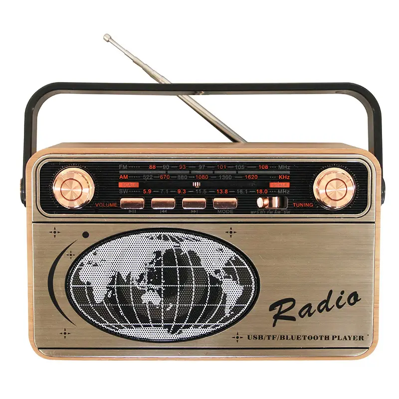 R-503BT الجديدة القادمة مصنع AM/FM/SW USB TF 3 الفرقة الرجعية مصغرة المنزل قابلة للشحن مشغل موسيقى صندوق خشبي راديو محمول راديو