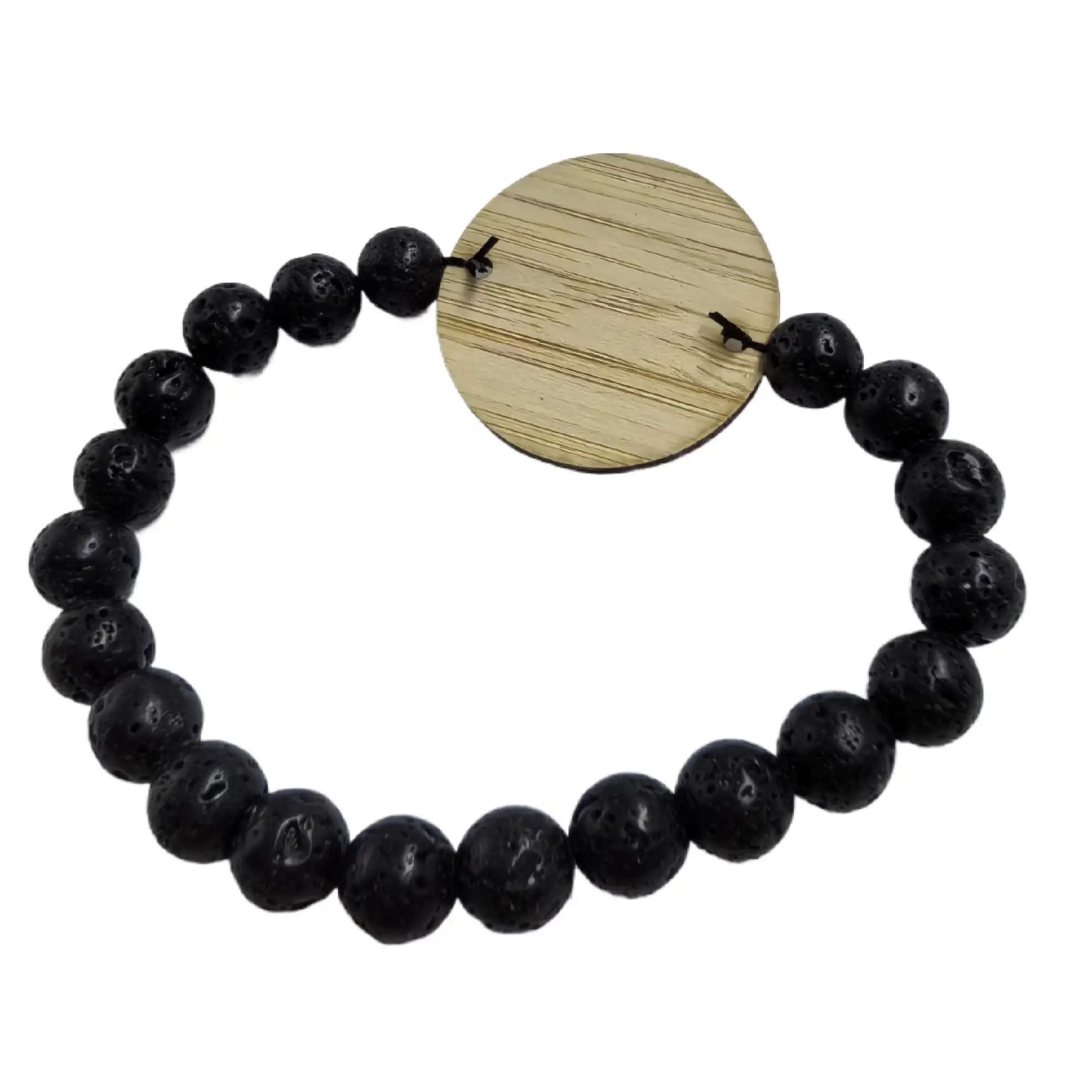 NFC Wood Bracelet with Volcanic Rock for Hotels