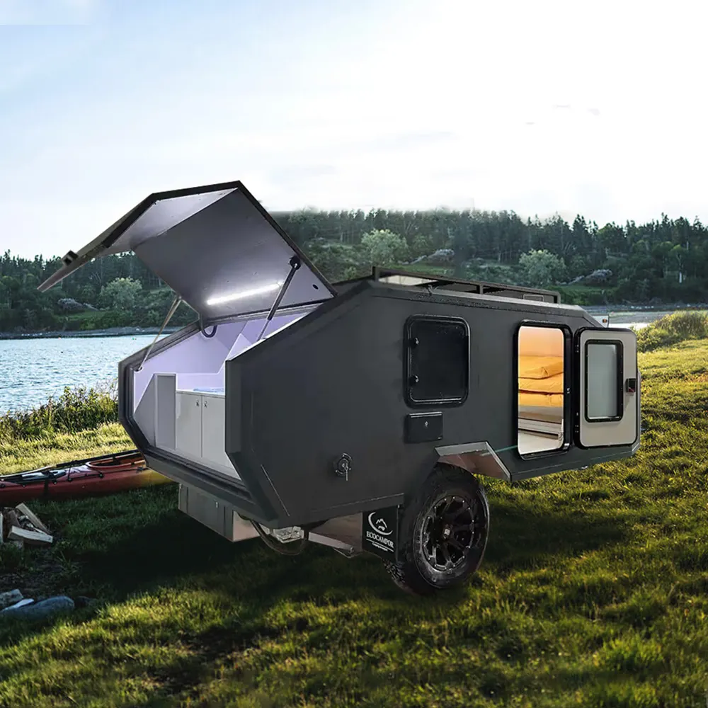 Eco campor Offroad leichte Aluminium Mini Caravan Teardrop Camper Reise anhänger für 4 Personen