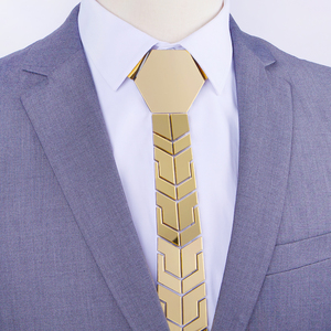 Hamocigia Trung Quốc handmade hình dạng hình học Acrylic người đàn ông hình lục giác HEX Acrylic gương Tie - Product Image 2