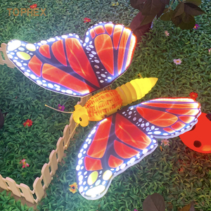 IP65 su geçirmez 64CM açık LED dinamik kelebek ışık dekoratif aydınlatma hareketli kanatları ile olay planlama için
