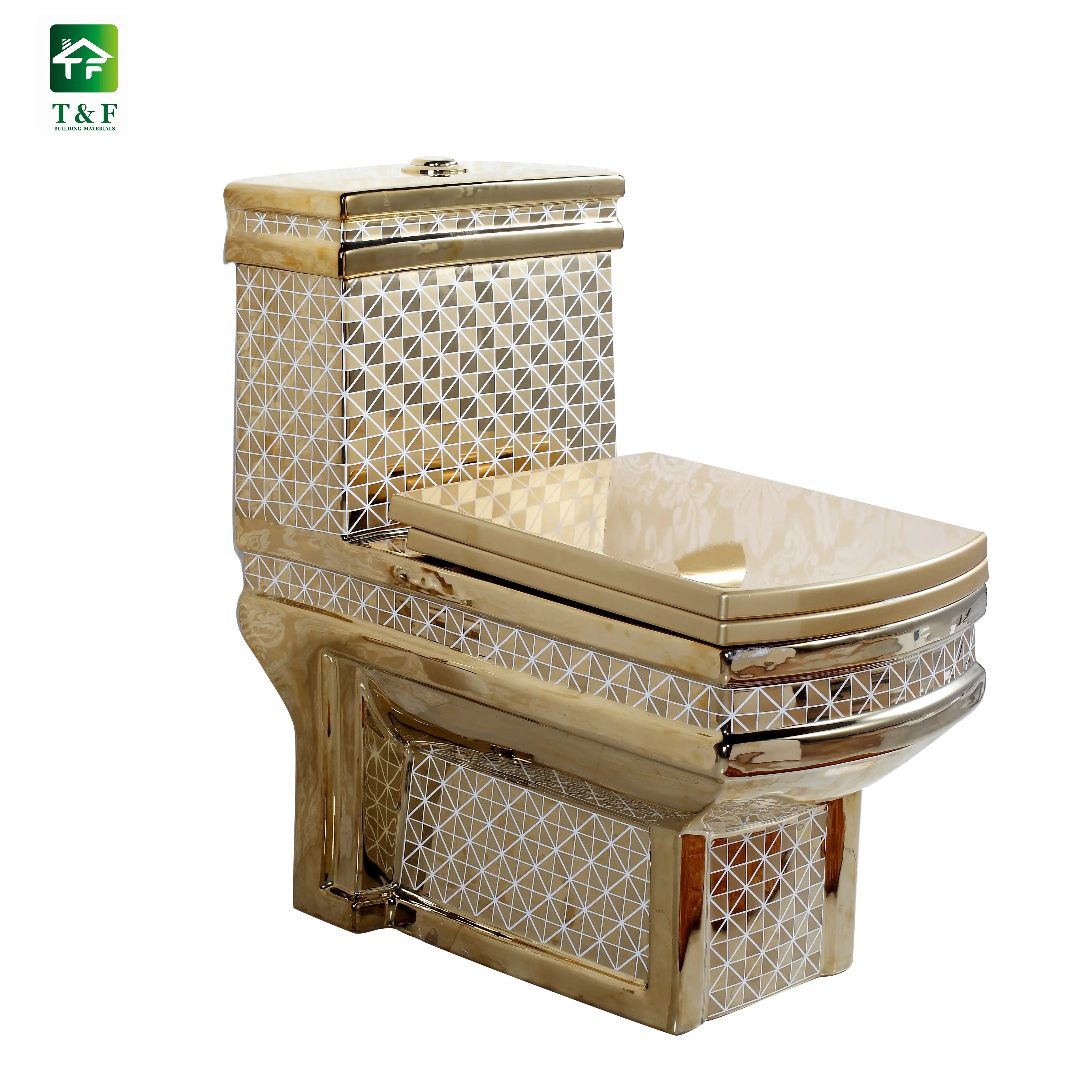 Nuovo disegno Toilette di Vendita Caldo di design di Lusso di Ceramica di Placcatura di Colore Dell'oro Bagno Wc