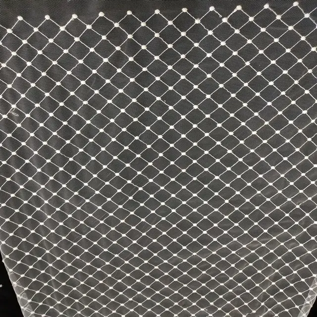 Nice quadrado com ponto simetrico abstrato tecido de renda de algodão