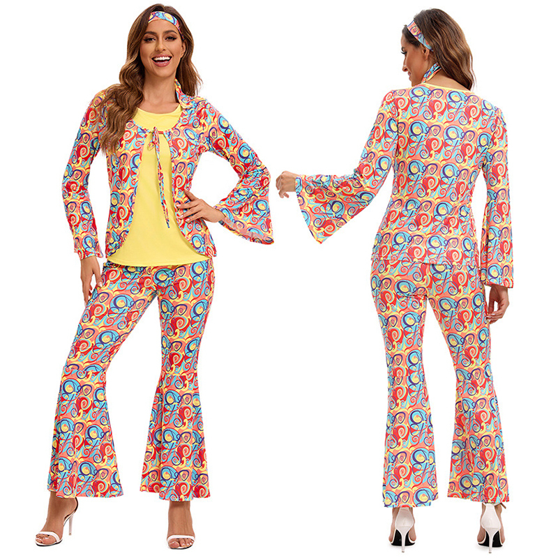 Yellow Disco Costume Hip hop Pants Set