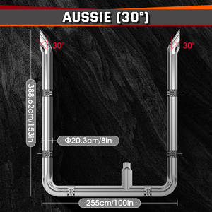 Peterbilt için uzun 90 derece dirsekler ile fabrika özel ağır kamyon OD 8 "Aussie krom yığın boruları - Product Image 5