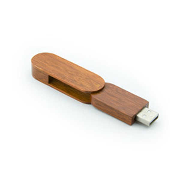 Unidad Flash Usb de madera ovalada, Pendrive giratorio de bambú, nogal, madera roja, logotipo grabado, regalo, Memoria Flash 2,0, 3,0
