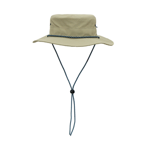 2023 Mùa Hè Mới Ngoài Trời Đi Bộ Đường Dài Màu Rắn Quân Đội Màu Xanh Lá Cây Xô Hat Với Chuỗi Tùy Chỉnh Ngư Dân Hat - Product Image 1