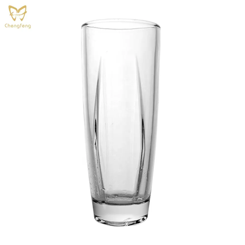 Vaso in vetro trasparente stile semplice con logo personalizzato