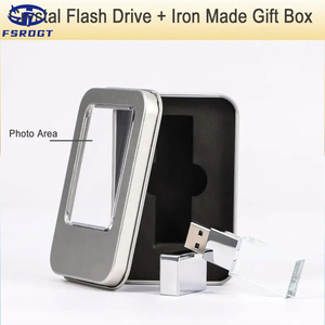设计银色结婚礼物Pendrive透明矩形水晶笔风格1gb-128gb容量正品USB 2.0 3.0记忆棒 - Product Image 5