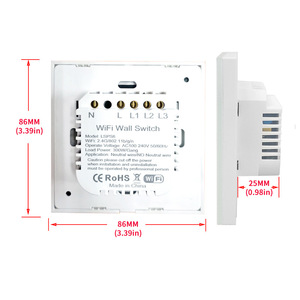 图雅应用语音遥控器欧盟英国220V 1/2/3/4帮通用玻璃触摸墙智能灯开关WiFi酒店家用 - Product Image 5