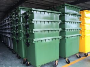 批发塑料容器箱1100升/660升塑料户外垃圾桶、1100升轮式垃圾桶 - Product Image 2