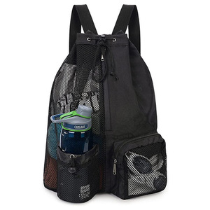 Mochila con cordón de malla a la moda personalizada, kit de entrenamiento de gimnasio para nadar en la playa, bolsa con forro de nailon, cordón de poliéster impermeable - Product Image 1