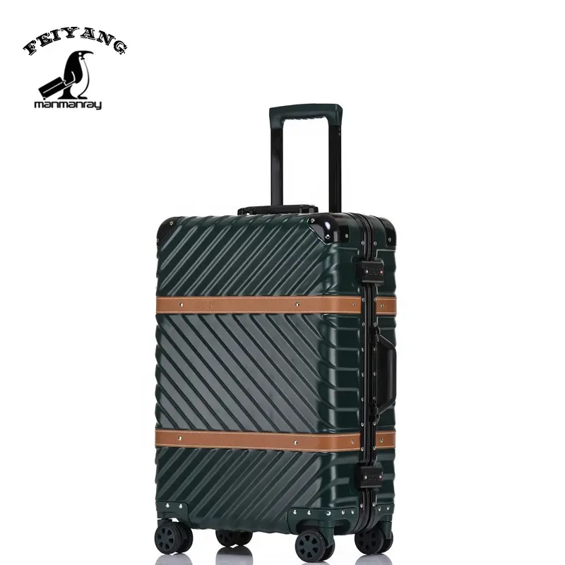 20 "24" 28 "ABS PC khung nhôm hành lý 3 mảnh xe đẩy hành lý Bộ vali nhôm cabin hành lý xe đẩy trường hợp