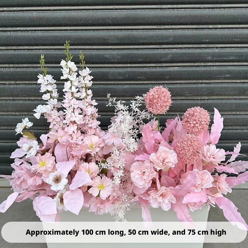 12# Fila di fiori rosa stile 5