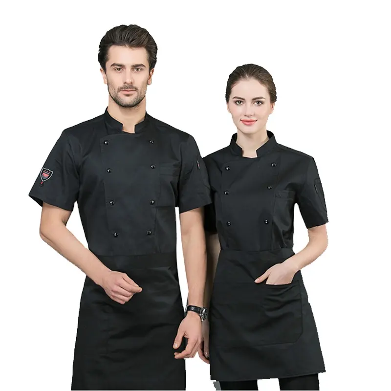 Unico Hotel Ristorante Fast Food di Estate di Sesso Maschile Traspirante Personalizzato Oem Servizio Bar Nuovo di Disegno di Stile Chef Uniforme Promozionale