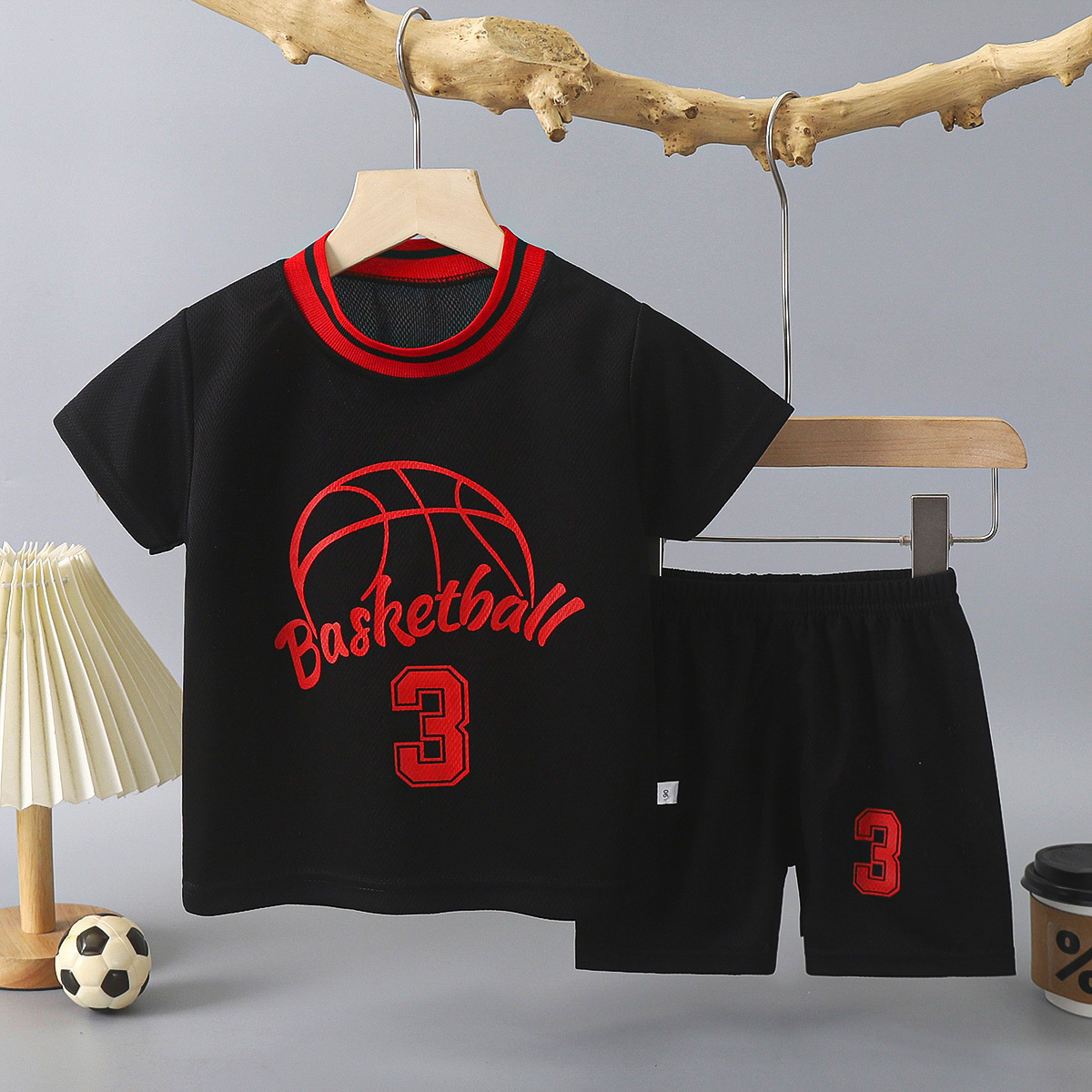 Black short sleeve suit