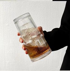 热卖可重复使用的玻璃饮料杯儿童玻璃咖啡茶杯果汁牛奶吸管水杯