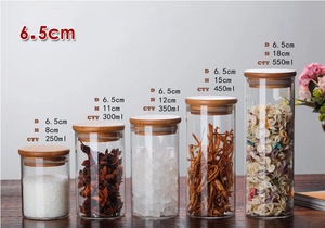 Bambu kapaklı hava geçirmez 30ml cam kavanozlar kahve unu için çok boyutlu mutfak bidonları şekerleme çerez baharat depolama - Product Image 2