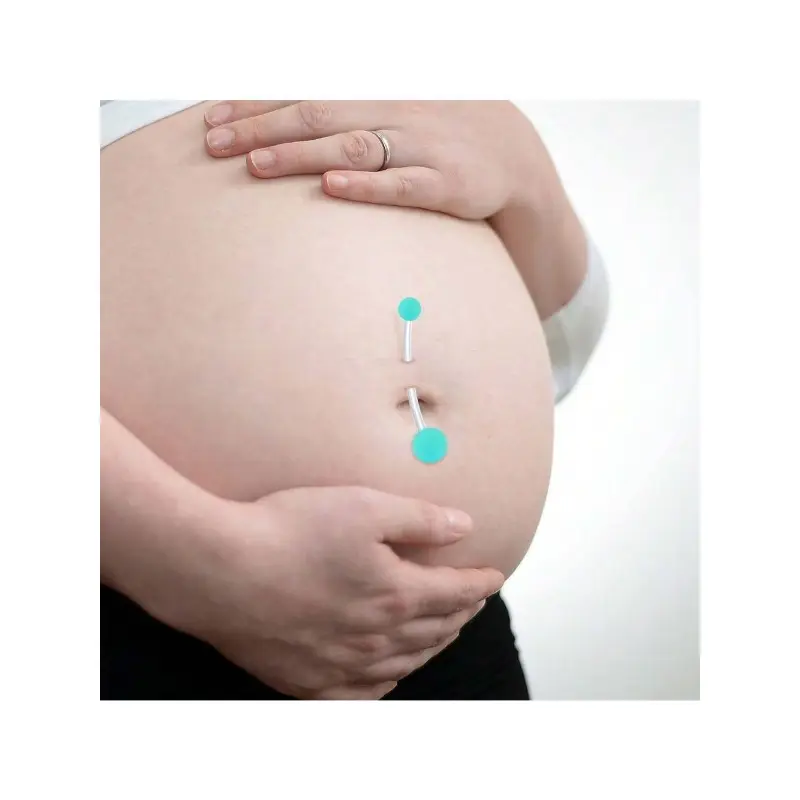 1Set 5 pezzi anelli per ombelico in plastica da gravidanza barra lunga per maternità in gravidanza con Piercing al ventre trasparente 14G 38mm barra