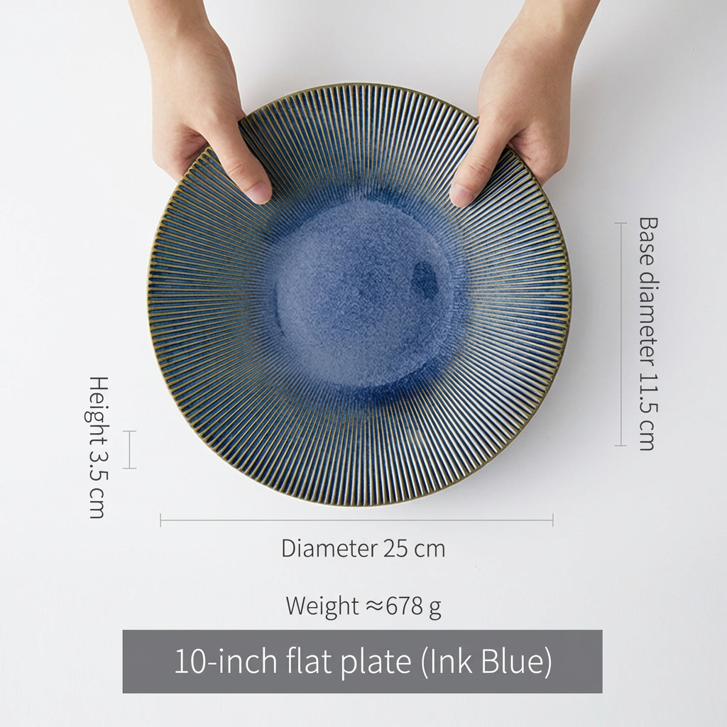 10 inch flat plate hidden dark blue