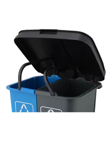 Promotion Small Dual Department HDPE Plastic Foot Pedal Trash <strong>Can</strong> Double Basket Waste Recyclable Garbage <strong>Can</strong> Recycling <strong>Bins</strong> - Product Image 4