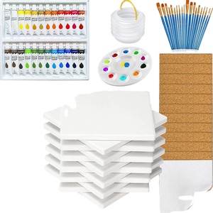 Gạch Gốm Vuông Không Tráng Men Cho Đế Lót Ly Thủ Công 4X4 Đế Lót Ly Bằng Gốm Với Miếng Lót Nút Chai Tự Dính & Màu Sắc Bộ Sơn Acrylic - Product Image 1