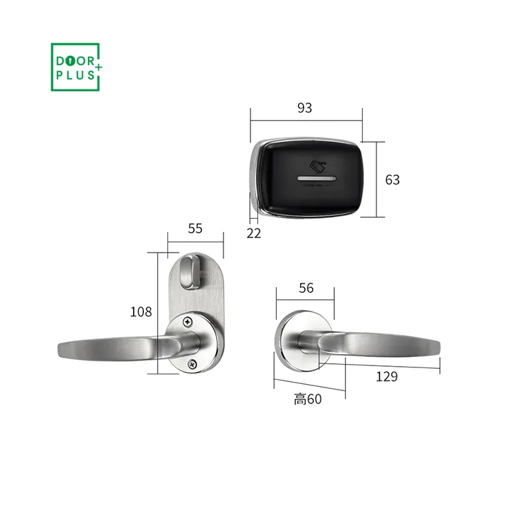 Doorplus - Sistema inteligente de fechadura de hotel com cartão digital de alta segurança, com software de aplicativo Wi-Fi, cartão Rfid, fechadura de porta de hotel, com chave de alta segurança