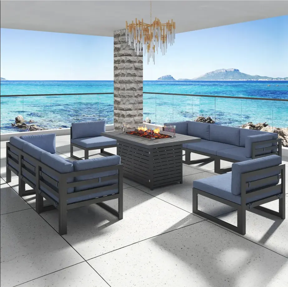 XY miglior divano in alluminio spazzolato Set esterno per Patio giardino mobili da esterno