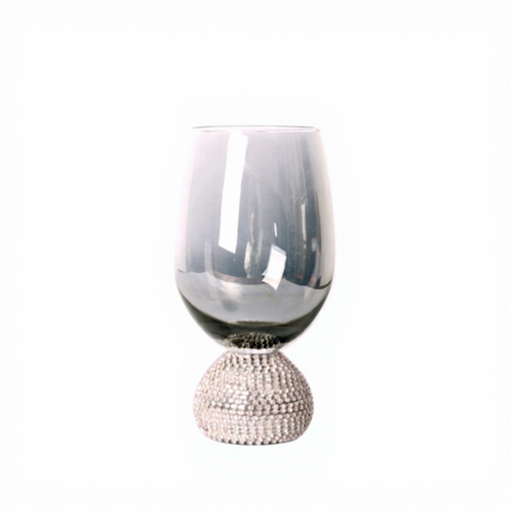 Verre à vin-cendre argent diamant