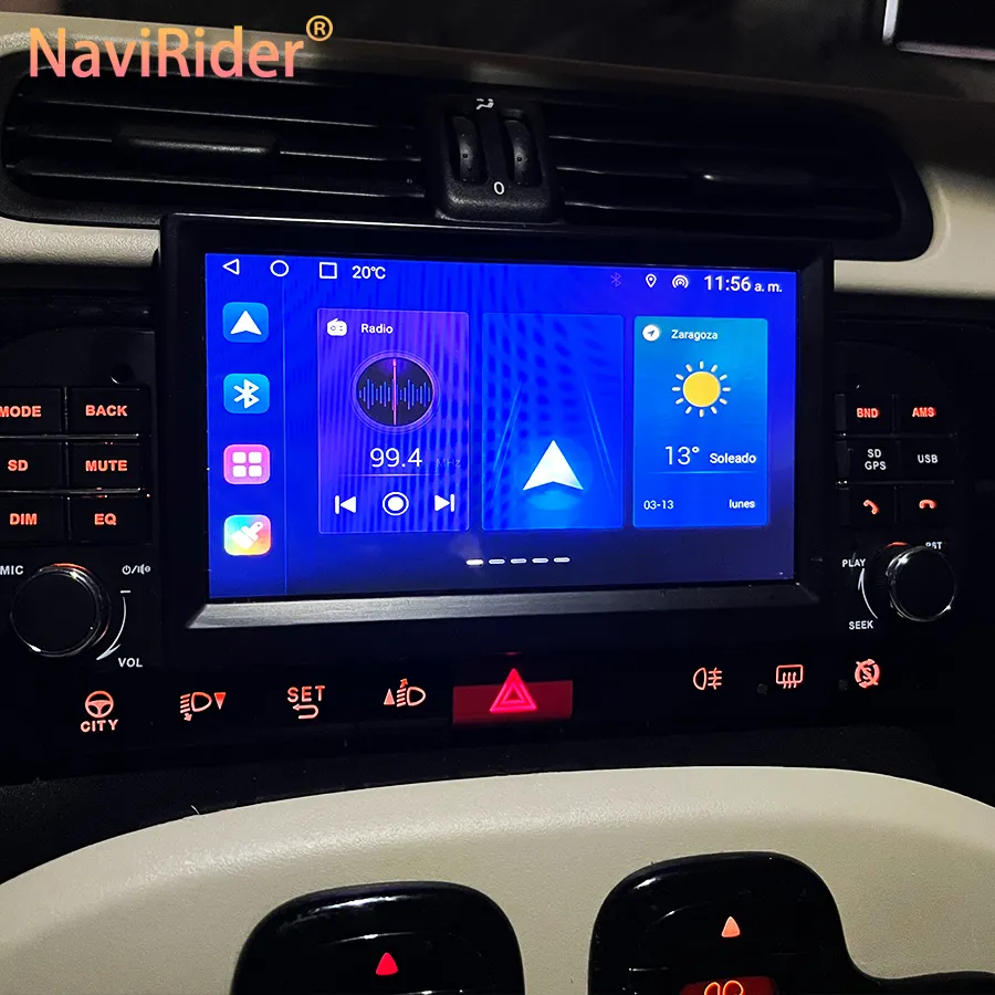 Smart Screen Android 13 per FIAT PANDA 2013-2020 Wireless Carplay Android lettore DVD multimediale stereo GPS navigazione Navi