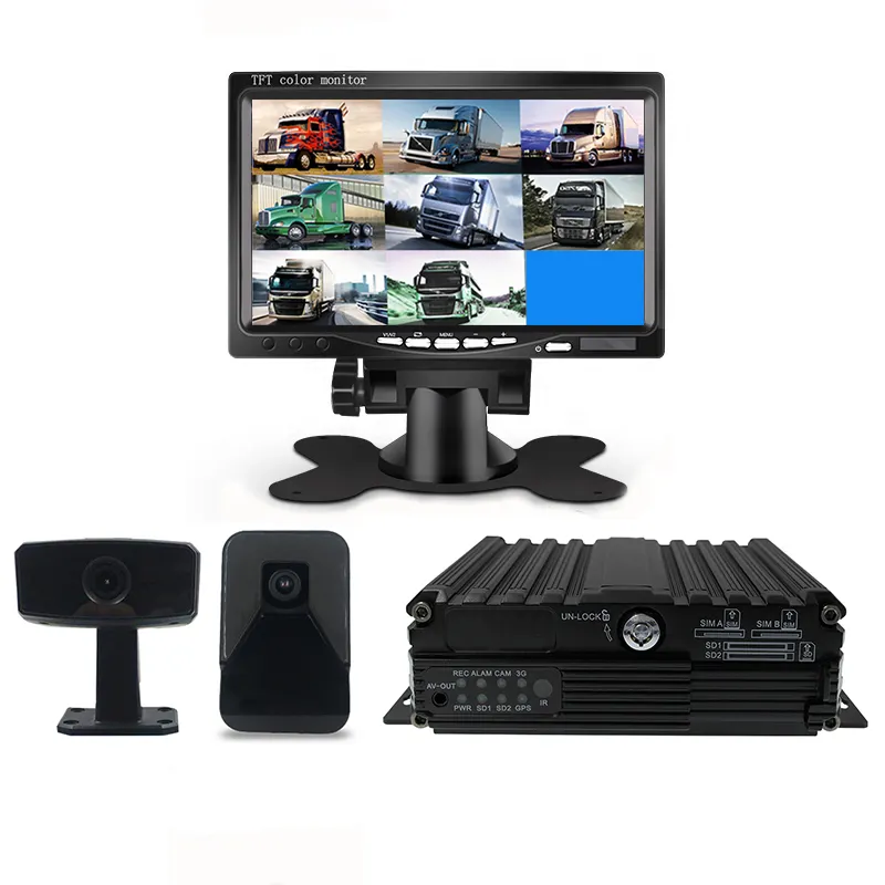 H.265 4CH AHD1080P 4G wifi GPS 스마트 AI 미니 차량 mdvr 카메라 adas 및 dms 듀얼 SD 카드 모바일 dvr