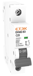 ETEK AC MCB EKM2-63 6kA 11P、2P、3P、4P、1P N、3P N 1〜63A B/C/Dカーブミニサーキットブレーカー - Product Image 3