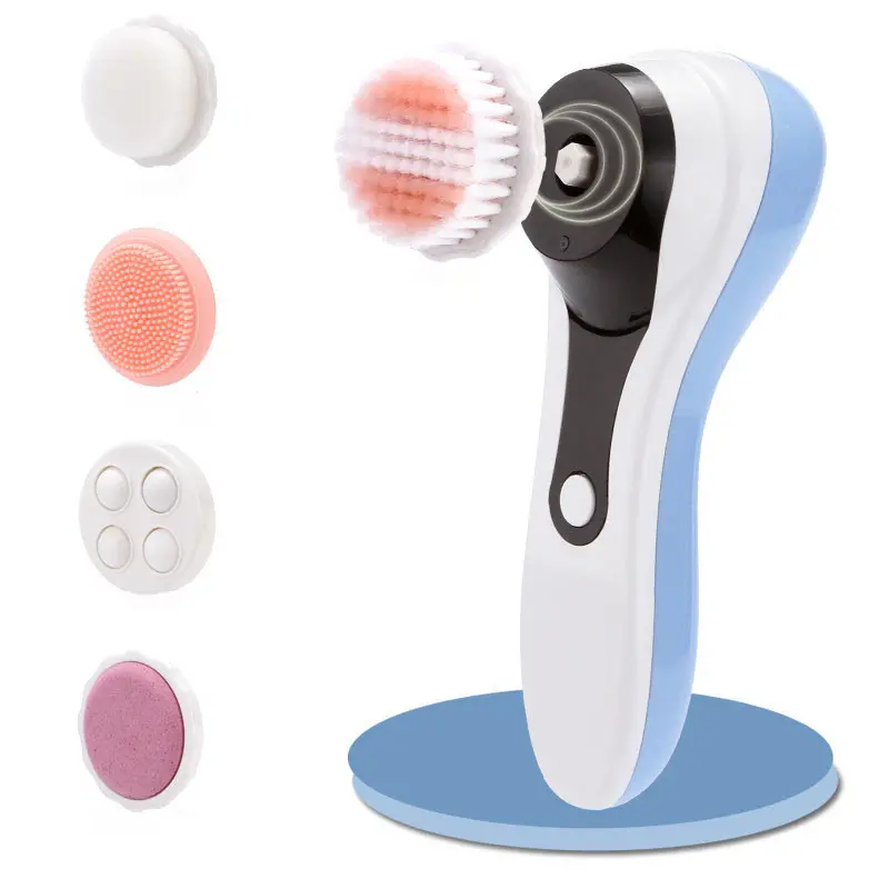 22 Beauty Products Private Label Electric USB Rechargeable Face Scrubber Facial Cleansing Brush 5 in 1 for Exfoliating