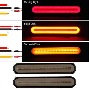 12V 24V צהוב זורם הפעל אות אור <span class=keywords><strong>100</strong></span> <span class=keywords><strong>LED</strong></span> אחורי זנב מחוון אור עמיד למים משאית קרוואן תאורה אדום בלם להפסיק מנורה