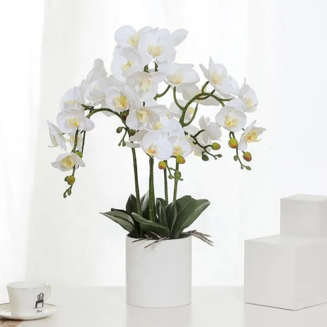 Yumtop — bouquet d'orchidées artificielles, fausses fleurs, bonsaï papillon, impression 3D, pour mariage, jardin maison